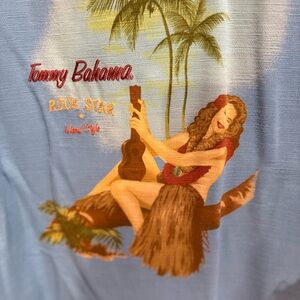 Tommy Bahama Rockstar Island Style Blue Textured Shirt
